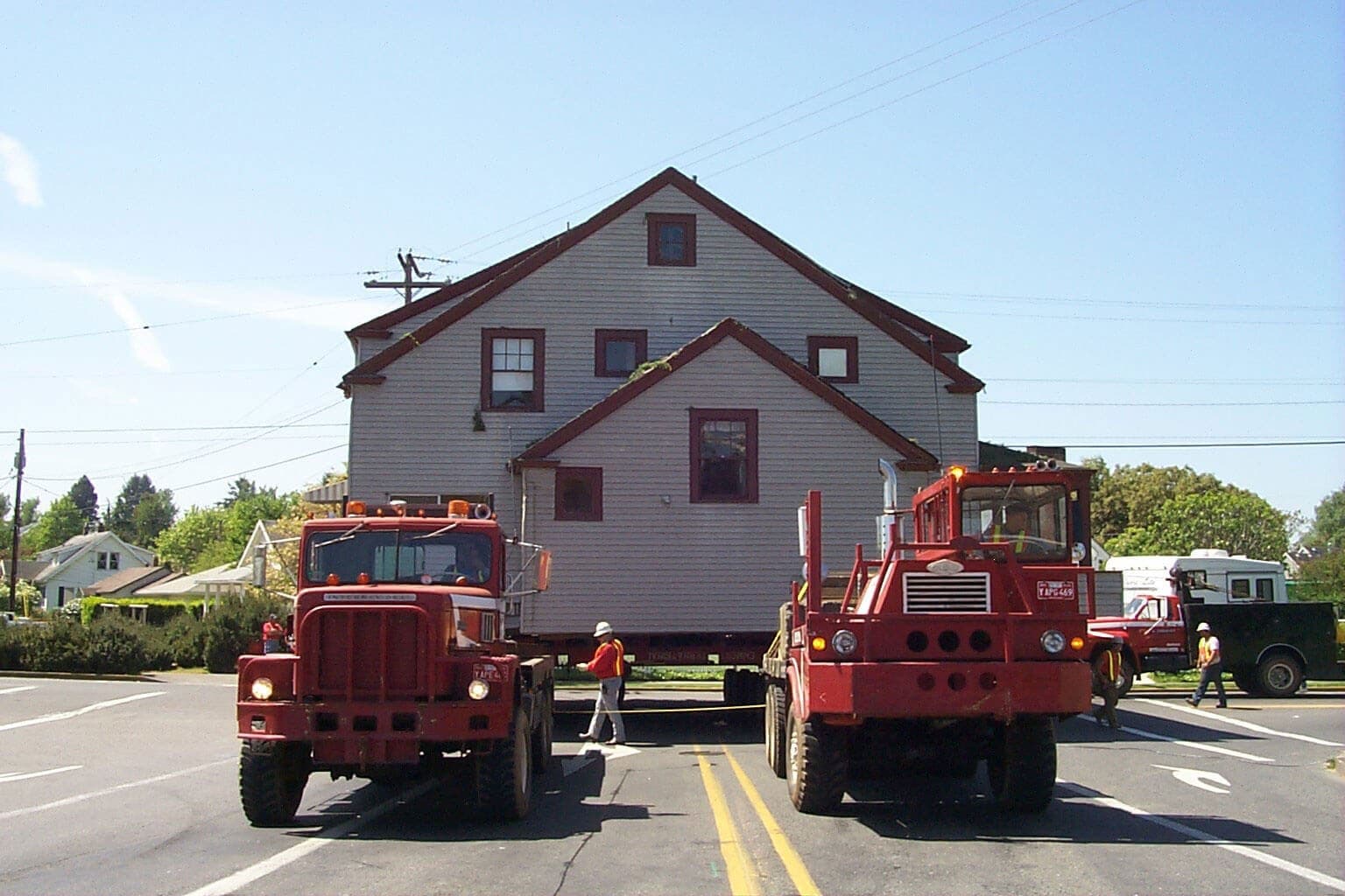 Historic house on transport dollies